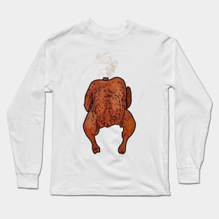 Roast chicken cartoon illustration Long Sleeve T-Shirt